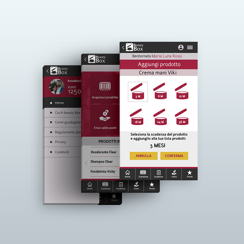 Beauty Box: schermate originali dell’interfaccia dell’app.