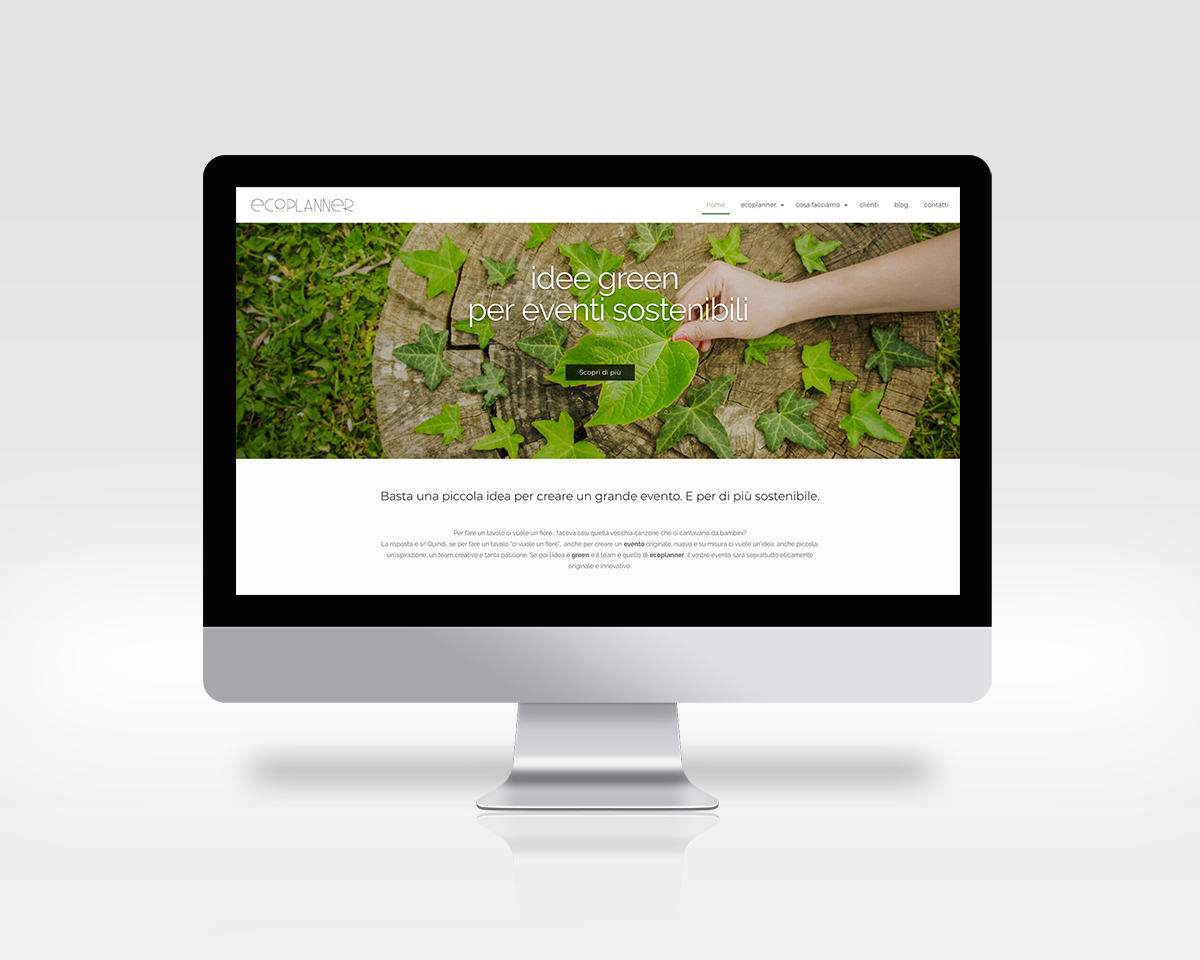 EcoPlanner: interfaccia del sito a pieno spazio, senza monitor.