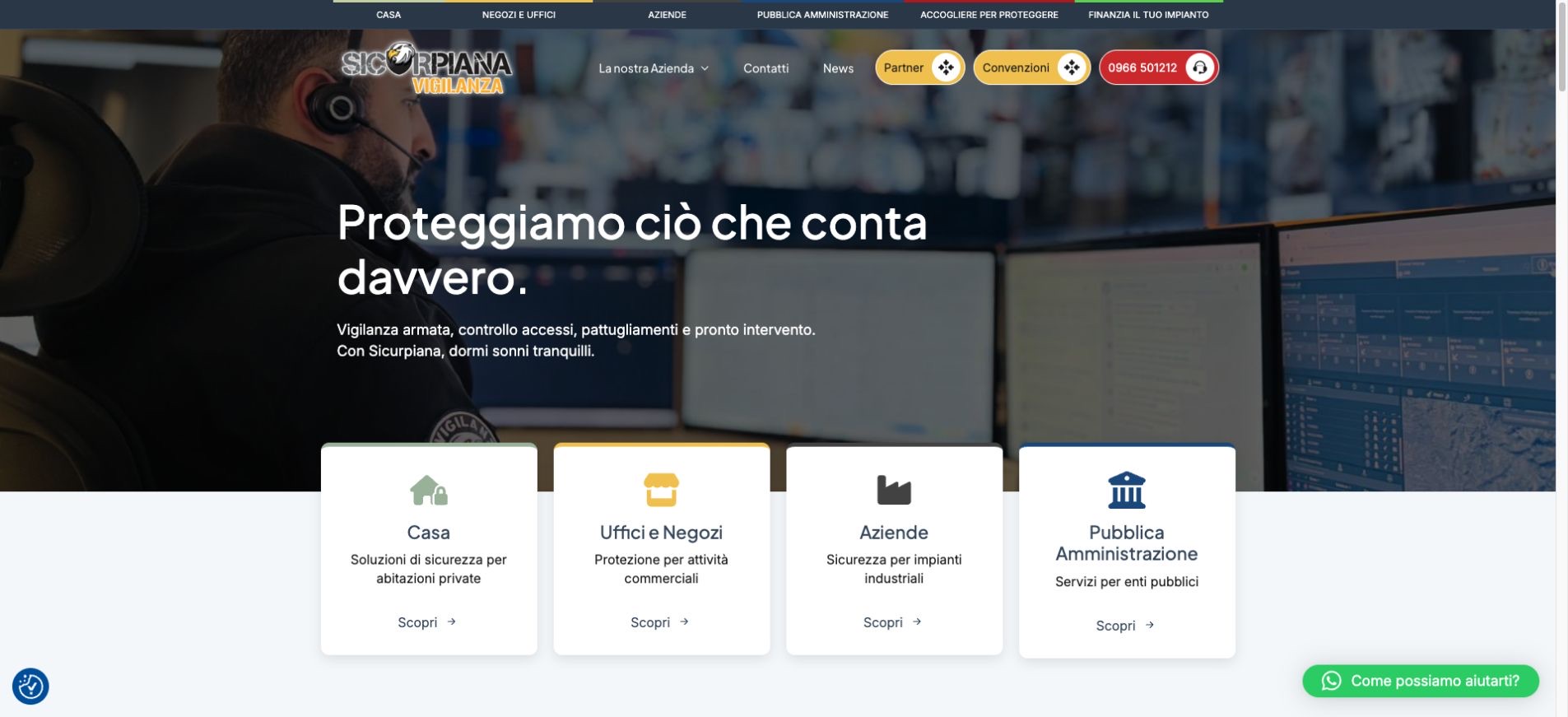 Schermata reale del progetto Sicurpiana