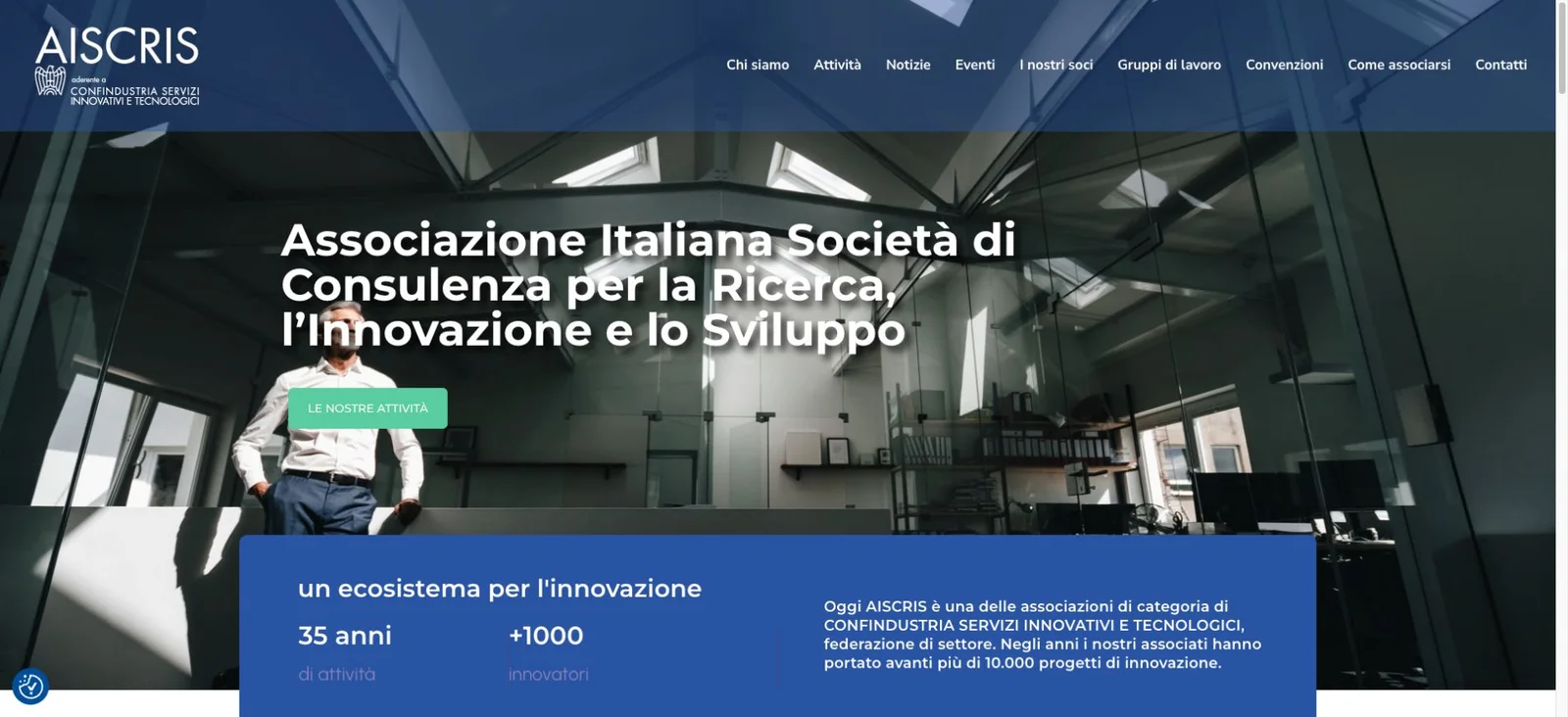 Homepage reale del progetto AISCRIS