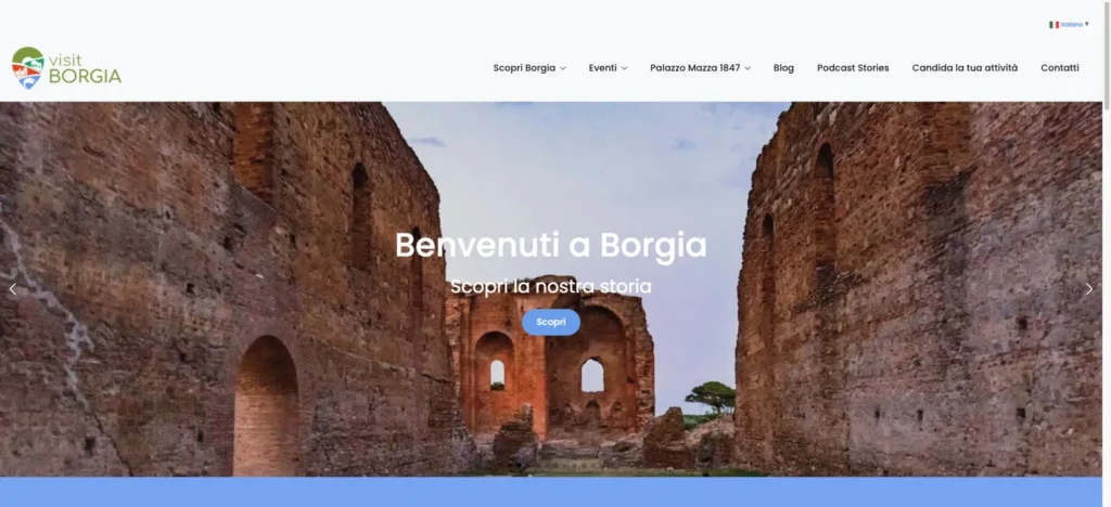 Homepage del portale territoriale VisitBorgia